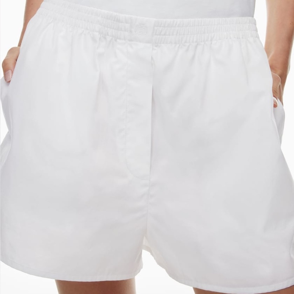 Aritzia Babaton Deakins Short - Ablaze Orange Relaxed High Rise Cotton Shorts - Picture 10 of 12